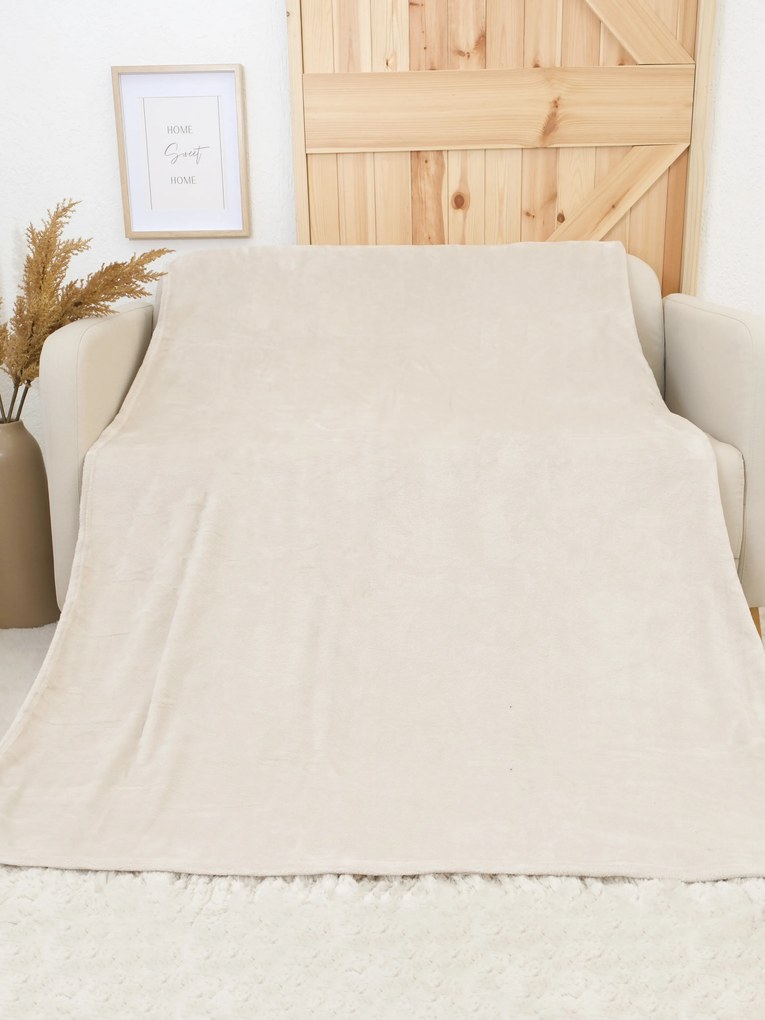 Deka mikroplyš Exclusive 150 × 200 cm – Laura prírodná