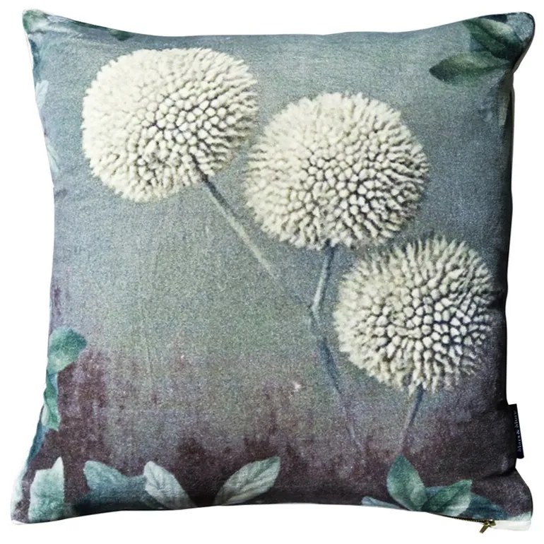 Zamatový vankúš s okrasným bielym allium - 45 * 45 * 10cm
