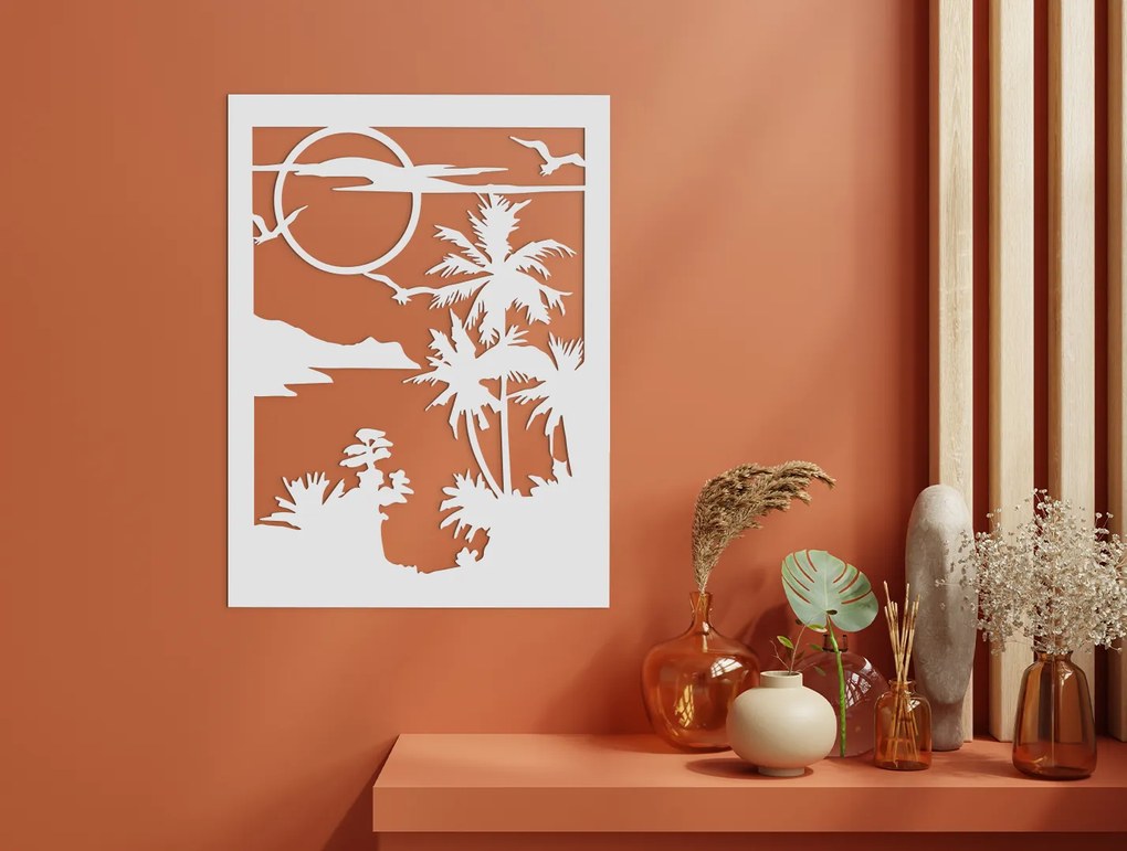 drevko Drevený obraz na stenu Exotika Rozmer obrazu: 43,5 x 32,5 cm, Farba dekorácie: Čierna
