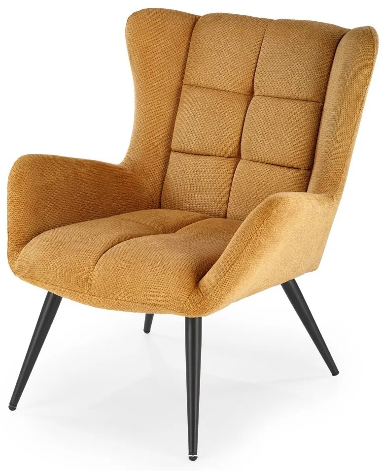 Designové křeslo Byron hořčicové