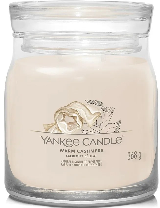 Yankee Candle vonná sviečka Signature v skle stredná Warm Cashmere, 368 g, M