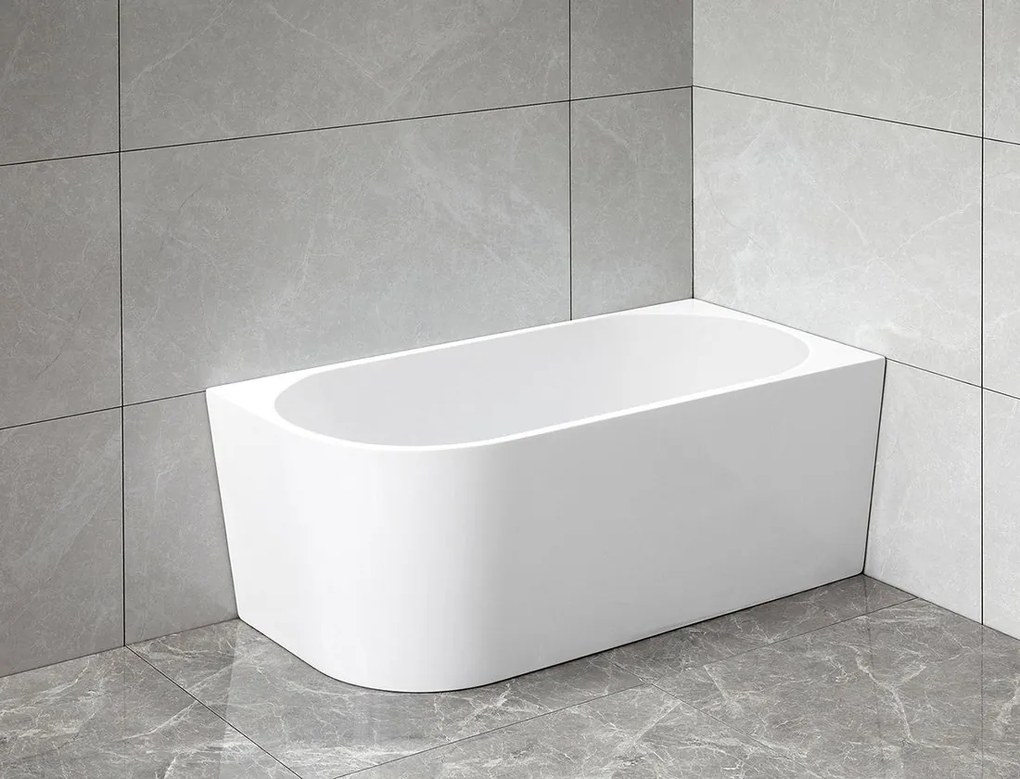 Aqualine Aqualine, TIBERA R voľne stojaca vaňa 150x75 cm, biela, E1035