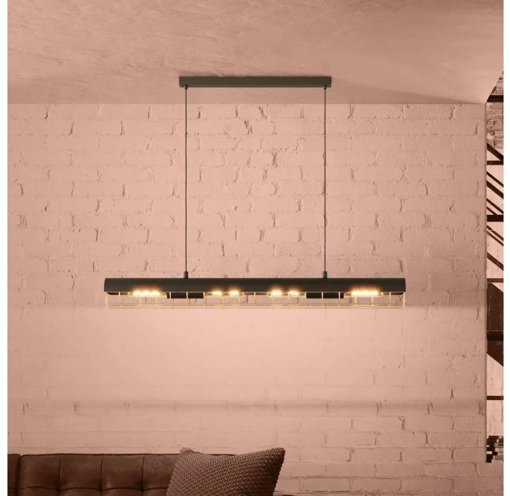 Eglo 390059 - Luster na lanku ALFONSINE 4xE27/40W/230V čierna/zlatá