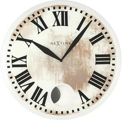 Nástenné hodiny NeXtime Romana biele Ø 43 cm
