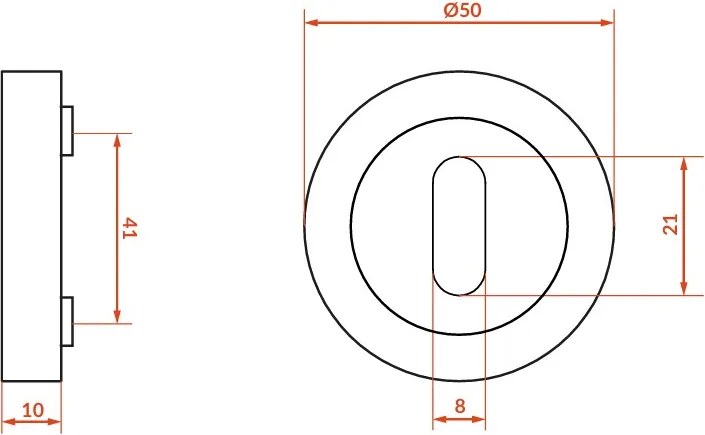 Kuchinox Kuchinox, rozeta ku kľučke pre interiérový kľúč, zlatá lesklá, LAV-LO1_G01A