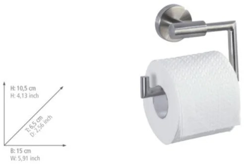 WENKO 19612100 - Držiak toaletného papiera BOSIO MATT 15x10,5 cm nerez/strieborný