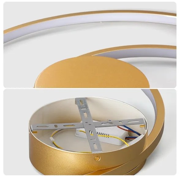 Brilagi- stmievateľné LED stropné svietidlo TWISTER LED/48W/230V pr. 50 cm zlaté + diaľkový ovládač