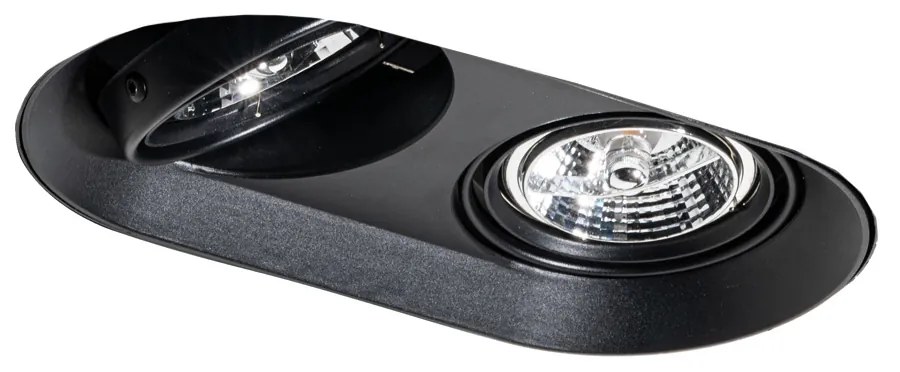 Okrúhle zapustené bodové svetlo čierne GU10 70 mm 2-svetlo - Hubs