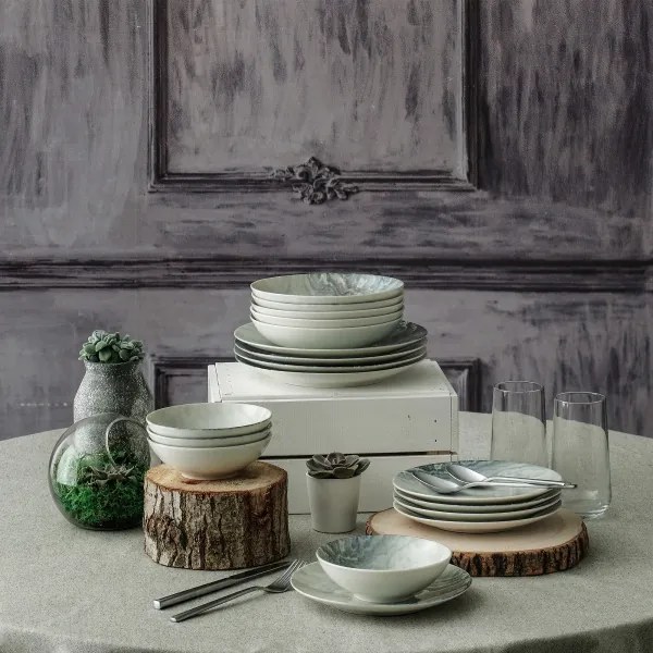 Jedálna súprava 24 ks hnedá/porcelán