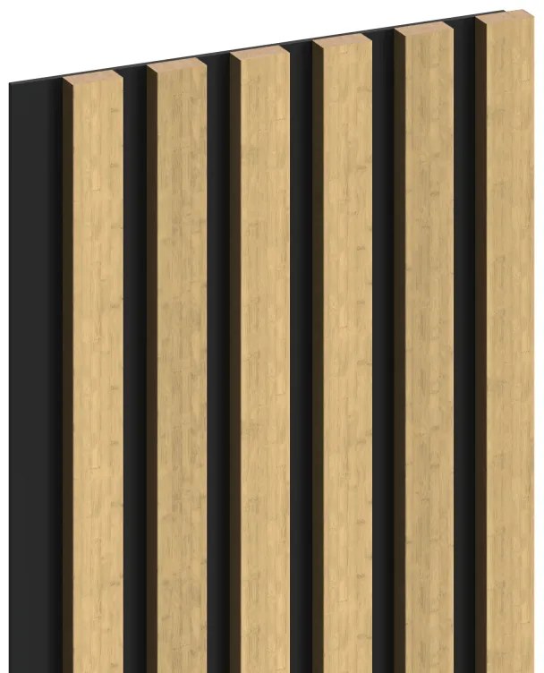 Mexen Lam-B, akustické stenové lamely 275 × 30 cm, HDF doska 4 mm, technická dyha, bambus prírodný, S100-275307-3015-011