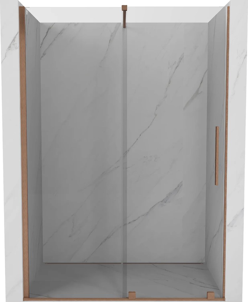 Mexen Velar, posuvné dvere do otvoru 160x200 cm, 8mm číre sklo, medená matná, 871-160-000-01-65