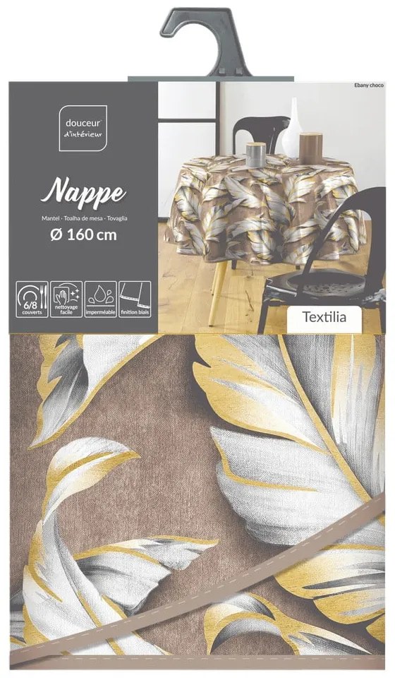 Umývateľný obrus ø 160 cm Ebany – douceur d'intérieur