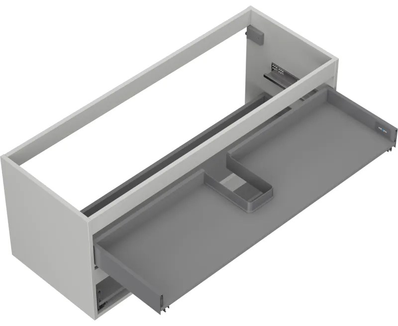 Mexen Box-A, závesná skrinka 120 cm, 2 zásuvky, matná sivá, 91AX0-1200-470-2-62