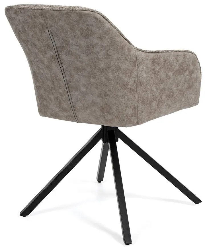 Noela Otočná jedálenská stolička látková LOREN sivá