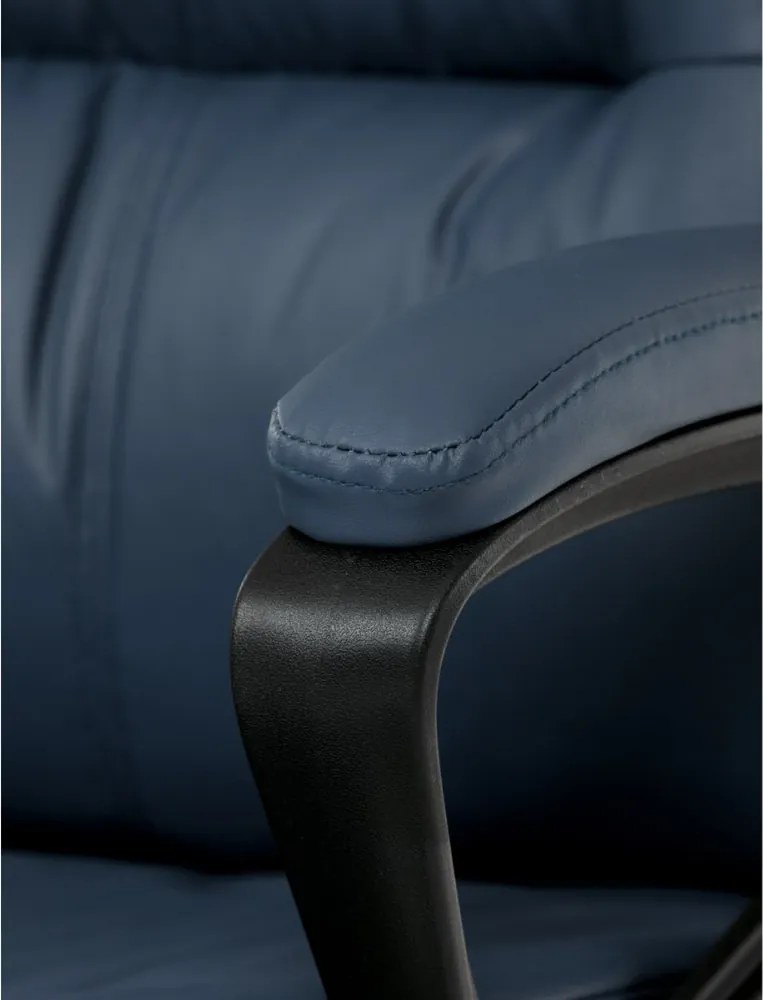 Kancelárske kreslo PEDRO — ekokoža, modrá