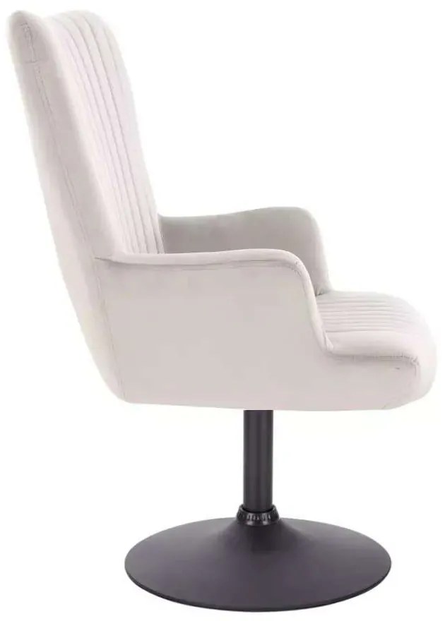 LuxuryForm DESIGN Kreslo AMADEO VELUR na čiernom tanieri - svetlo šedé