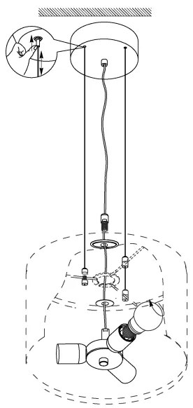 Eglo 31606 - Luster na lanku MASERLO 3xE27/60W/230V
