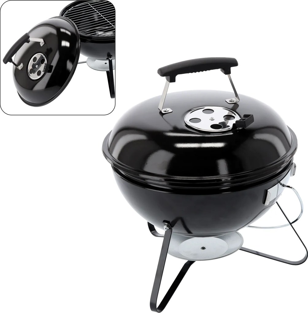 CH Prenosný záhradný gril na drevené uhlie s vekom