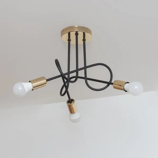 Prisadený luster OXFORD 3xE27/15W/230V zlatá/čierna