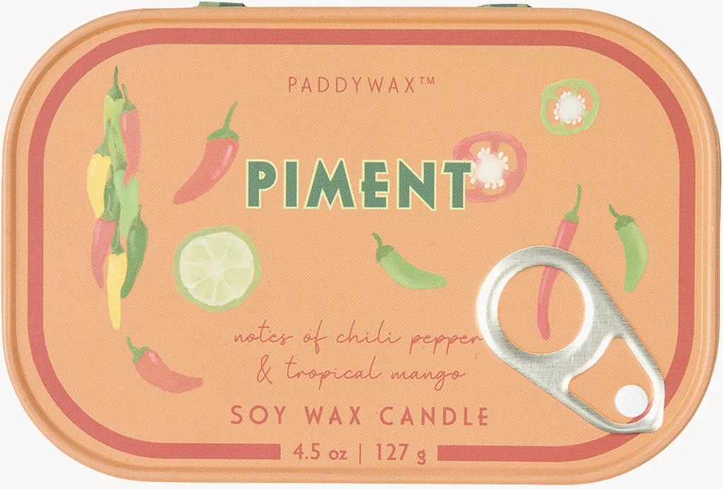 Vonná sviečka v plechovej dóze's potlačou Piment (Chilli, Mango)
