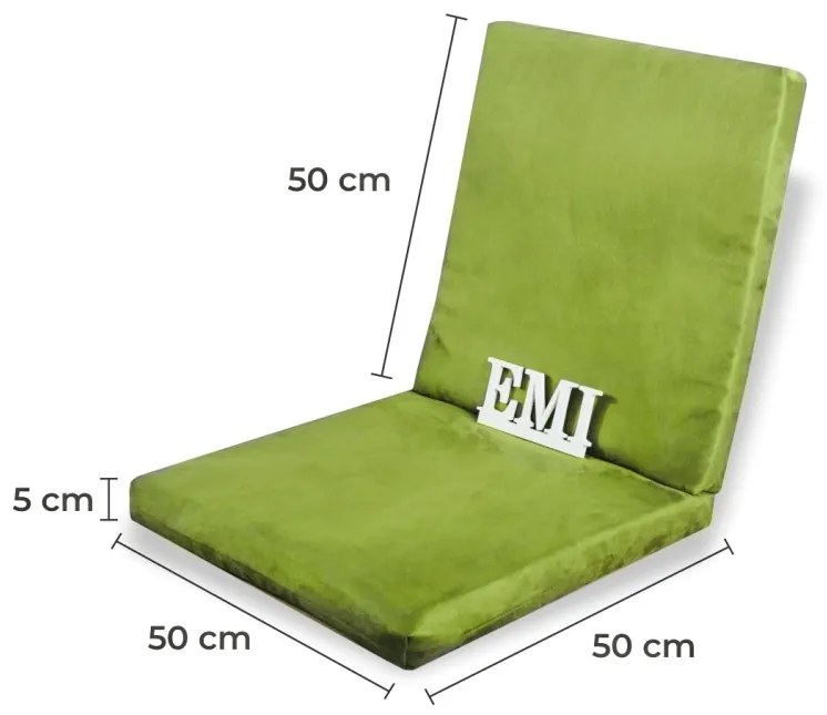 Poduška na stoličku zelená EMI, 60x60x5 cm