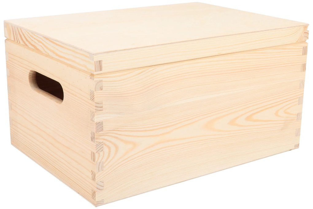 ČistéDřevo Drevený box s vekom 35 x 25 x 18 cm
