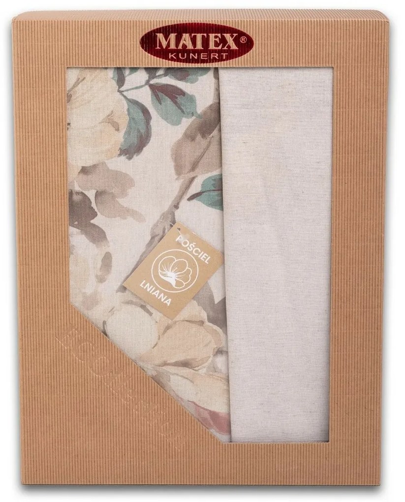 Obliečky zo zmesi bavlny a ľanu Rose, 160 x 200 cm, 2 ks 70 x 80 cm