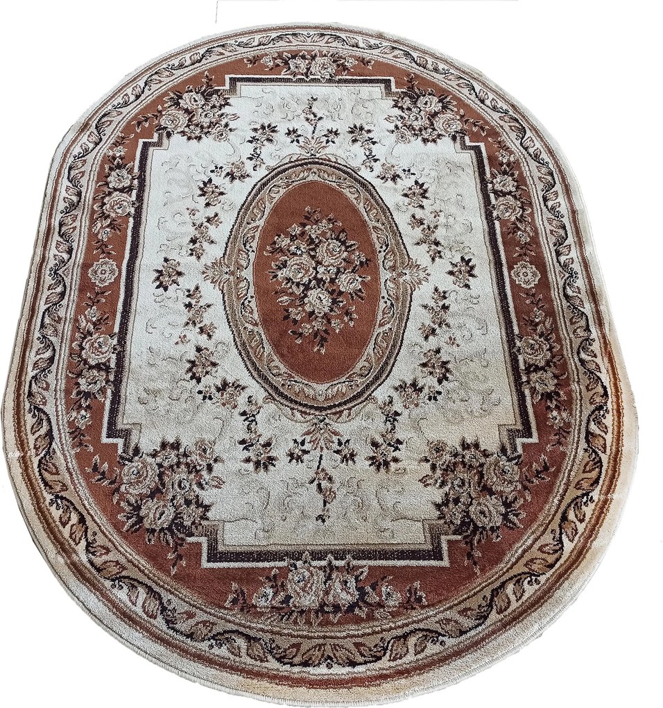 DY Hnedý oválny koberec s orientálnym vzorom Exclusiv 04 N Rozmer: 200x290 cm