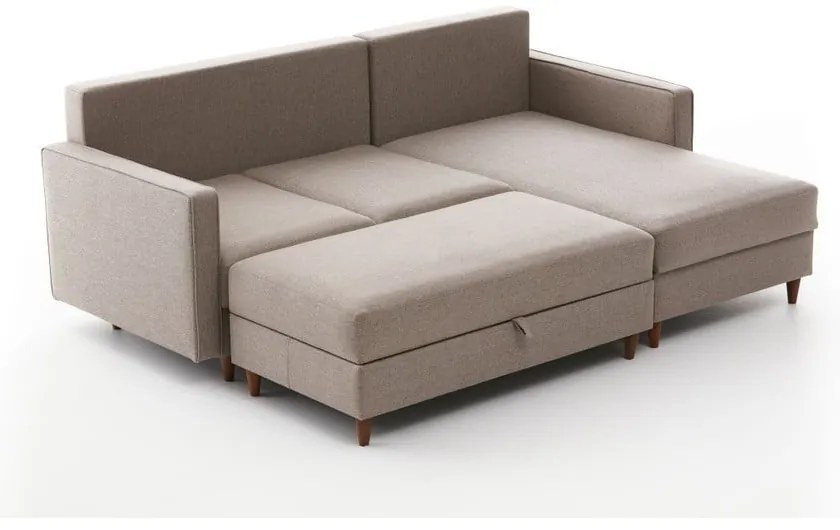 Béžová rohová pohovka (pravý roh) Eva – Balcab Home