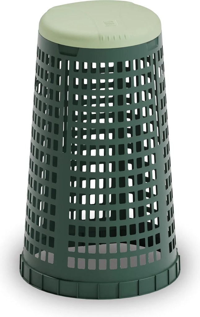 Plastový odpadkový kôš na 120 l vrecia, zelený, zelené veko