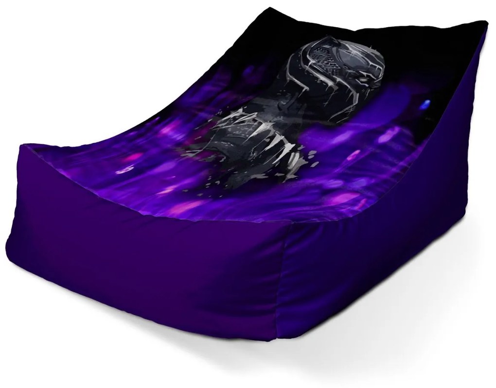 Sablio Sedací vak Lounge BLACK PANTHER Fialová luminiscencia - 120 x 100 x 80 cm