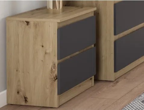 Skrinka/nočný stolík Carlos 402S, dub artisan/grafit%