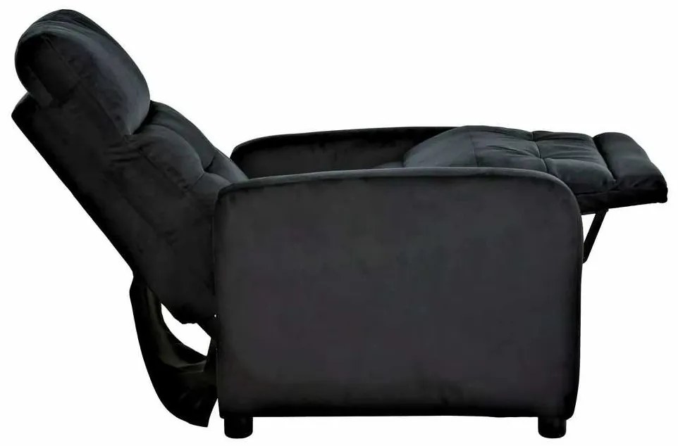 Polohovacie kreslo Lennox Velvet, čierna
