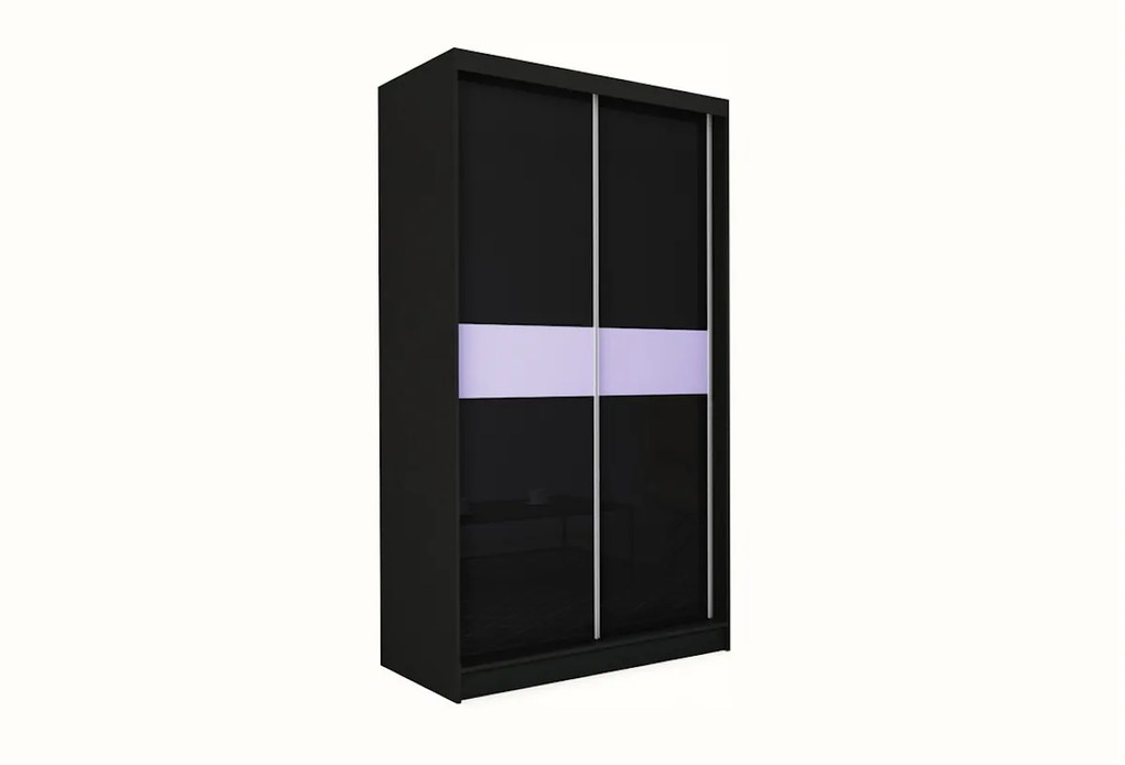 Skriňa s posuvnými dverami a zrkadlom TANNA + Tichý dojazd, biela, 150x216x61