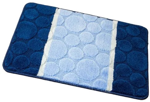 Sada kúpeľňových koberčekov SIENA modrá, bodky / pruhy