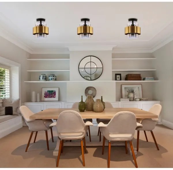 Prisadený luster SPIEGA 1xE27/60W/230V zlatá/čierna