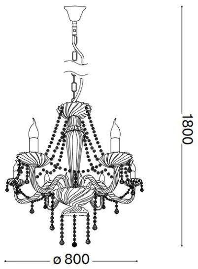 Ideal Lux - Krištáľový luster na reťazi AMADEUS 8xE14/40W/230V pr. 80 cm číra