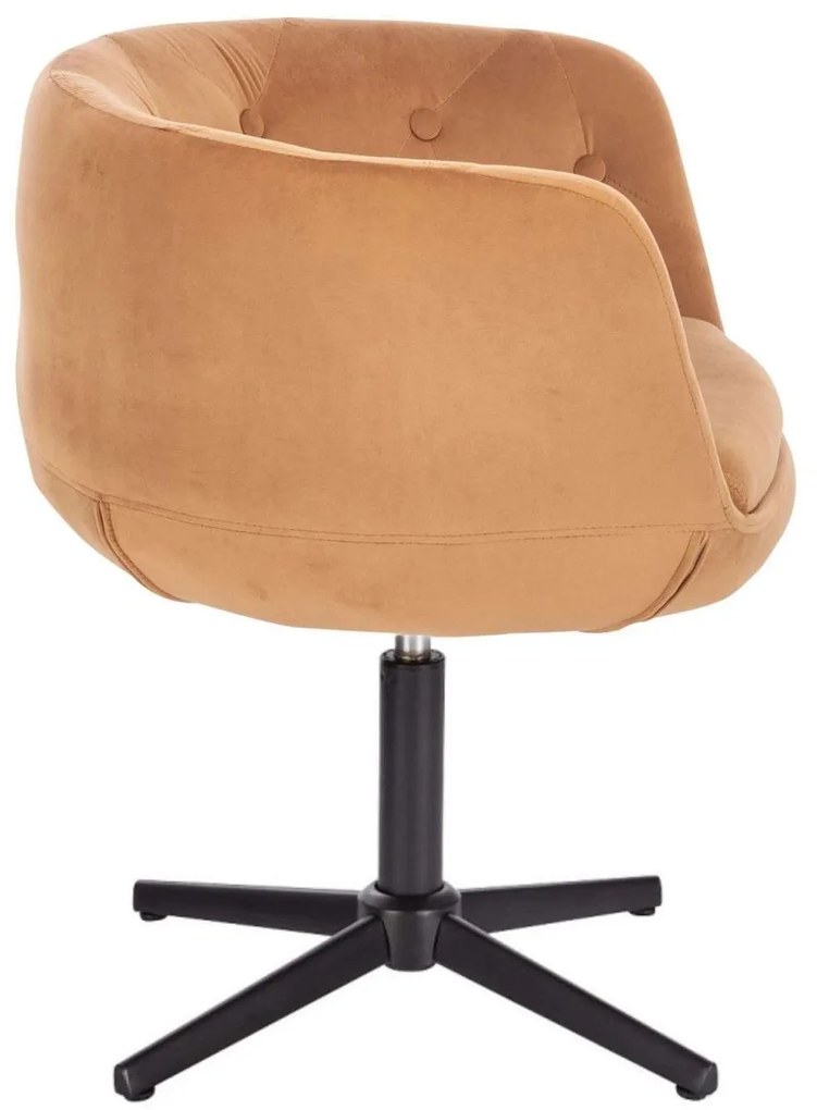 LuxuryForm DESIGN Kreslo MONTANA VELUR na čiernom kríži - hnedé