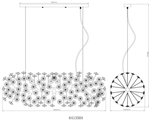 Globo 64135H4 - LED luster na lanku KATRINA 12xG9/3,5W/230V zlatý