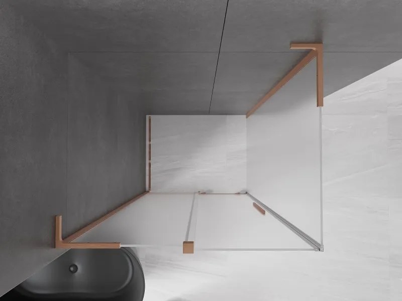 Mexen Velar L, sprchový kút s posuvnými dverami 120 x 80 cm, 8mm sklo námraza, medená matná, 871-120-080-33-65