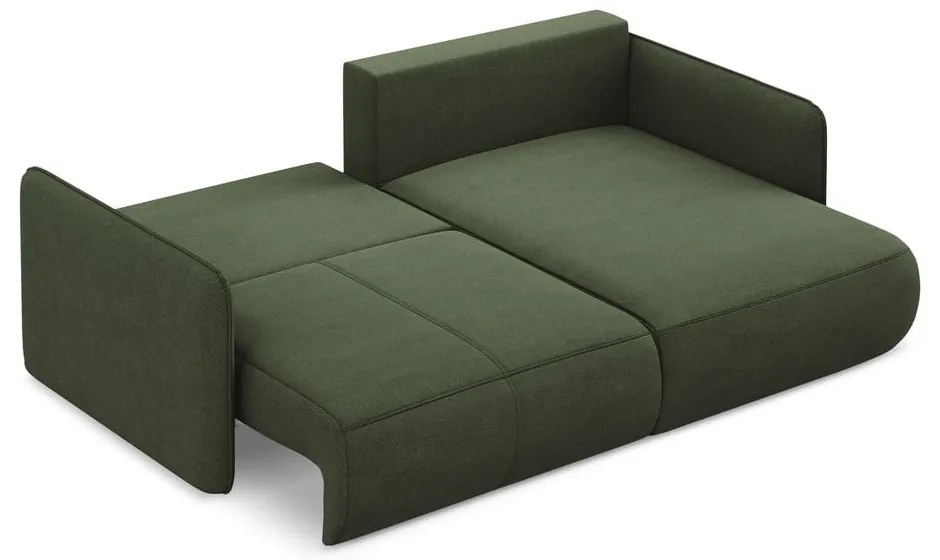 Zelená rozkladacia/s úložným priestorom rohová pohovka (pravý roh) Nanea – Makamii