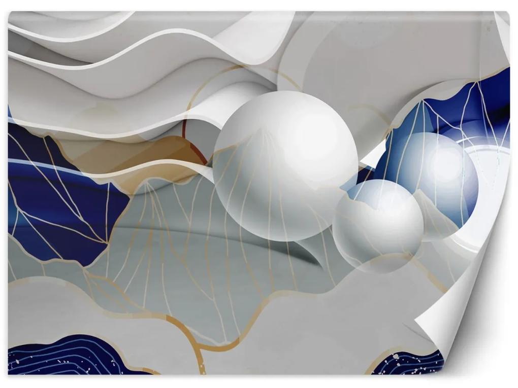 Fototapeta, Abstraktní 3D vlny a koule - 150x105 cm