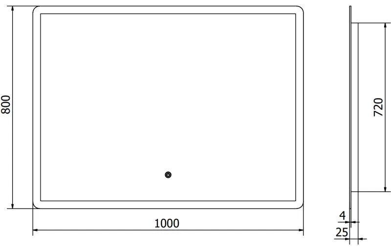 Mexen Navia, LED kúpeľňové zrkadlo s podsvietením 100 x 80 cm, 6000K, ochrana proti zahmlievaniu, 9803-100-080-611-00