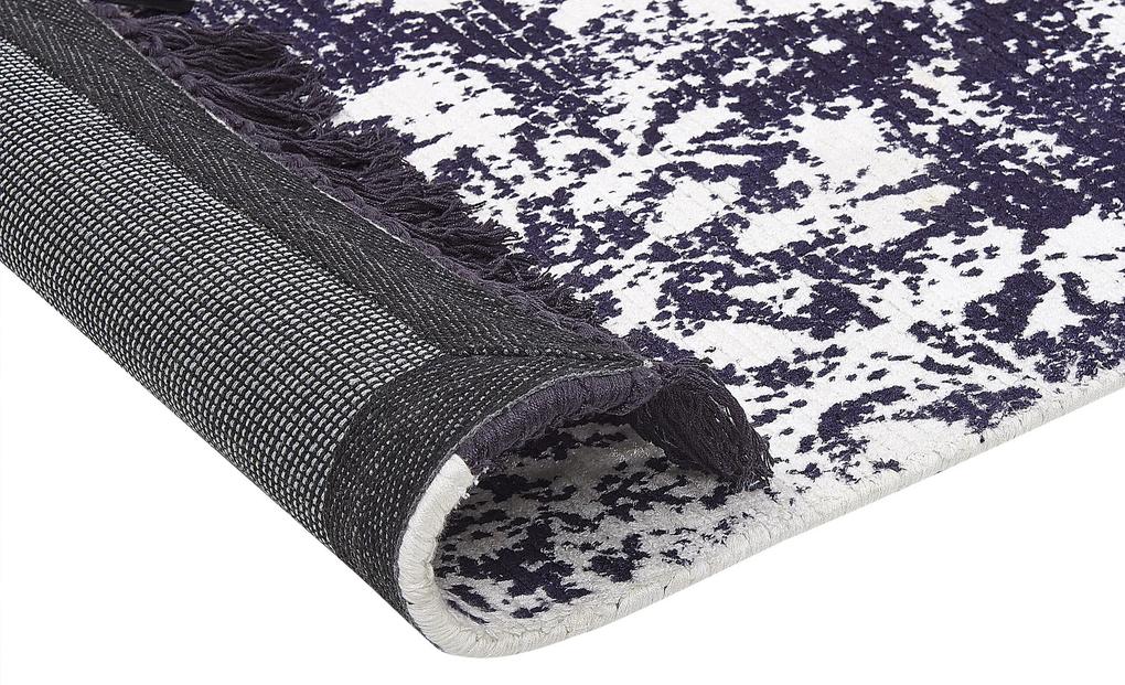 Viskózový koberec 80 x 150 cm fialová/biela AKARSU Beliani
