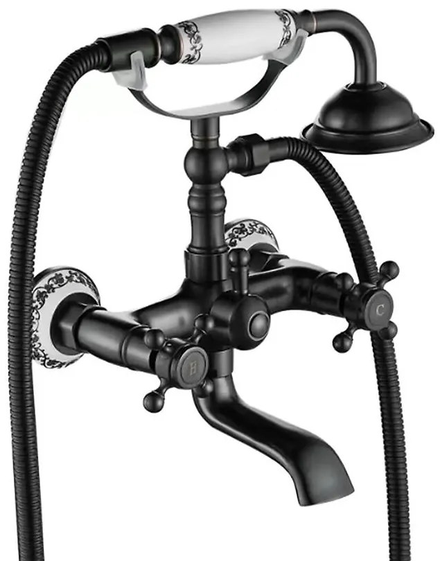 Vaňová batéria Rea Rustico brúsená čierna