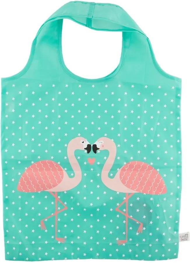 Skladacia nákupná taška Sass & Belle Tropical Flamingo