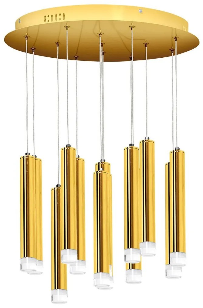 Závesné svietidlo Goldie, 13x zlaté kovové tienidlo, g
