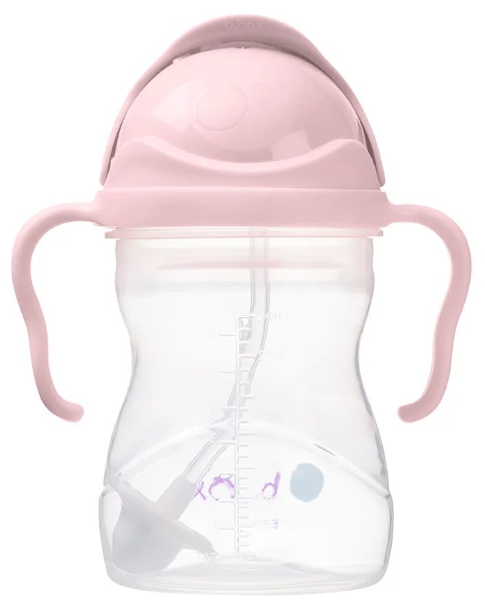 Hrnček so slamkou - ružový 240 ml