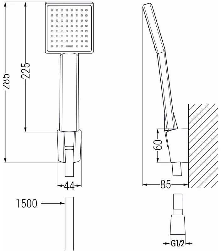 Mexen príslušenstvo - 1-bodový ručný sprchový set R-45, zlatá, 785455052-50