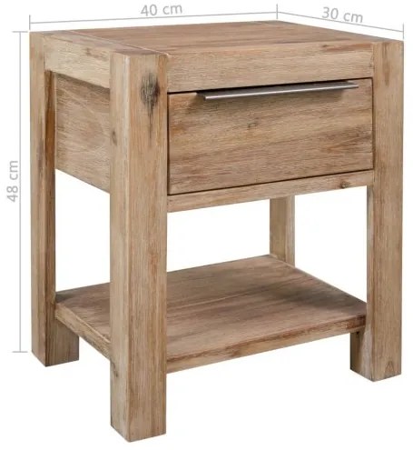 vidaXL Nočné stolíky so zásuvkami 2ks 40x30x48 cm masívne akáciové drevo-
